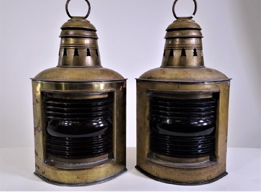 Pair of Perkins Marine Lamps & Hardware Corp: Brooklyn, USA. Perko Reg Trade Mark. Size: 13 1/2 x 5 1/4 in.