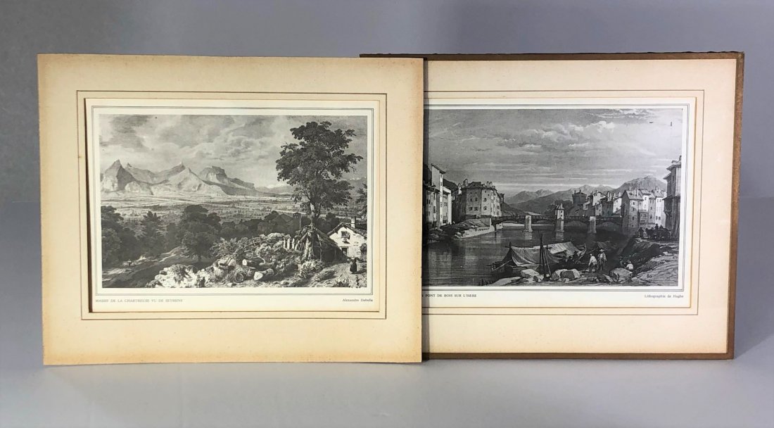 Alexandre Debelle Print and Ancien Pont De Bois: Size: 5 1/4 x 8 1/4 in. Ancien Pont De Bois Sur LÂ’isereOne is framed and one is just matted