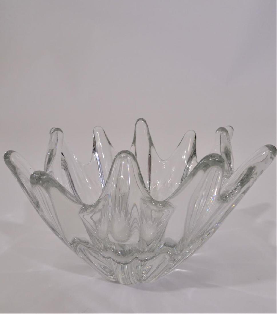 Signed Daum France Glass Dish: Size: 4.5 x 8.5 in.