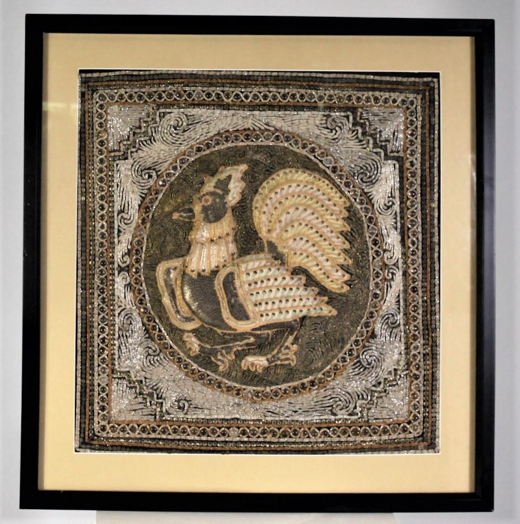 Large Chinese Rank Badge, Qing Dynasty: O size: 25 x 24 in. S size: 19 x 18 in. Please contact Eamon at Premier Shipping and Crating for a quote to pack and ship at 941-358-9999 or email at info@premiershipment.com