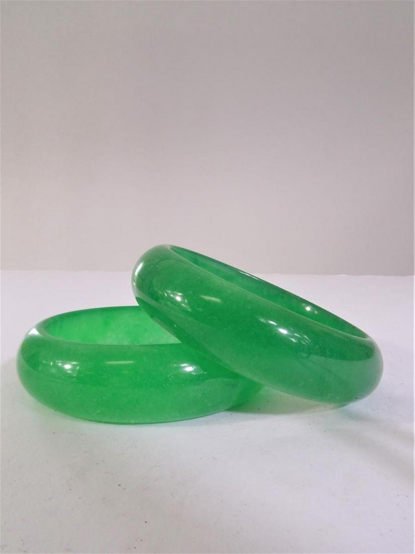(2) Dark Green Stone Bracelets: Around 3 in. Please contact Eamon at Premier Shipping and Crating for a quote to pack and ship at 941-358-9999 or email at info@premiershipment.com