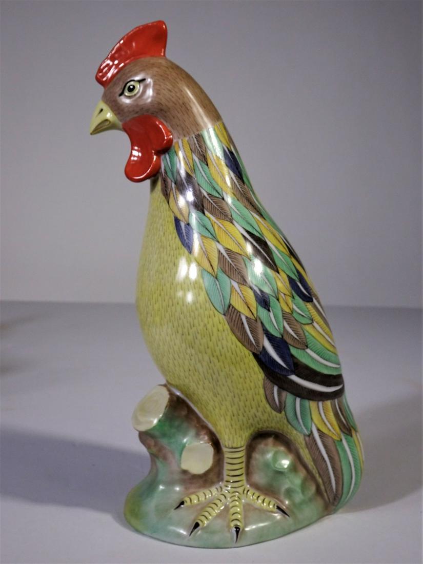 Herend Hungary Hand Painted Rooster: 15315/ CD F 97, Herend mark on bottom. 9 x 5 in. Please contact Eamon at Premier Shipping and Crating for a quote to pack and ship at 941-358-9999 or email at info@premiershipment.com