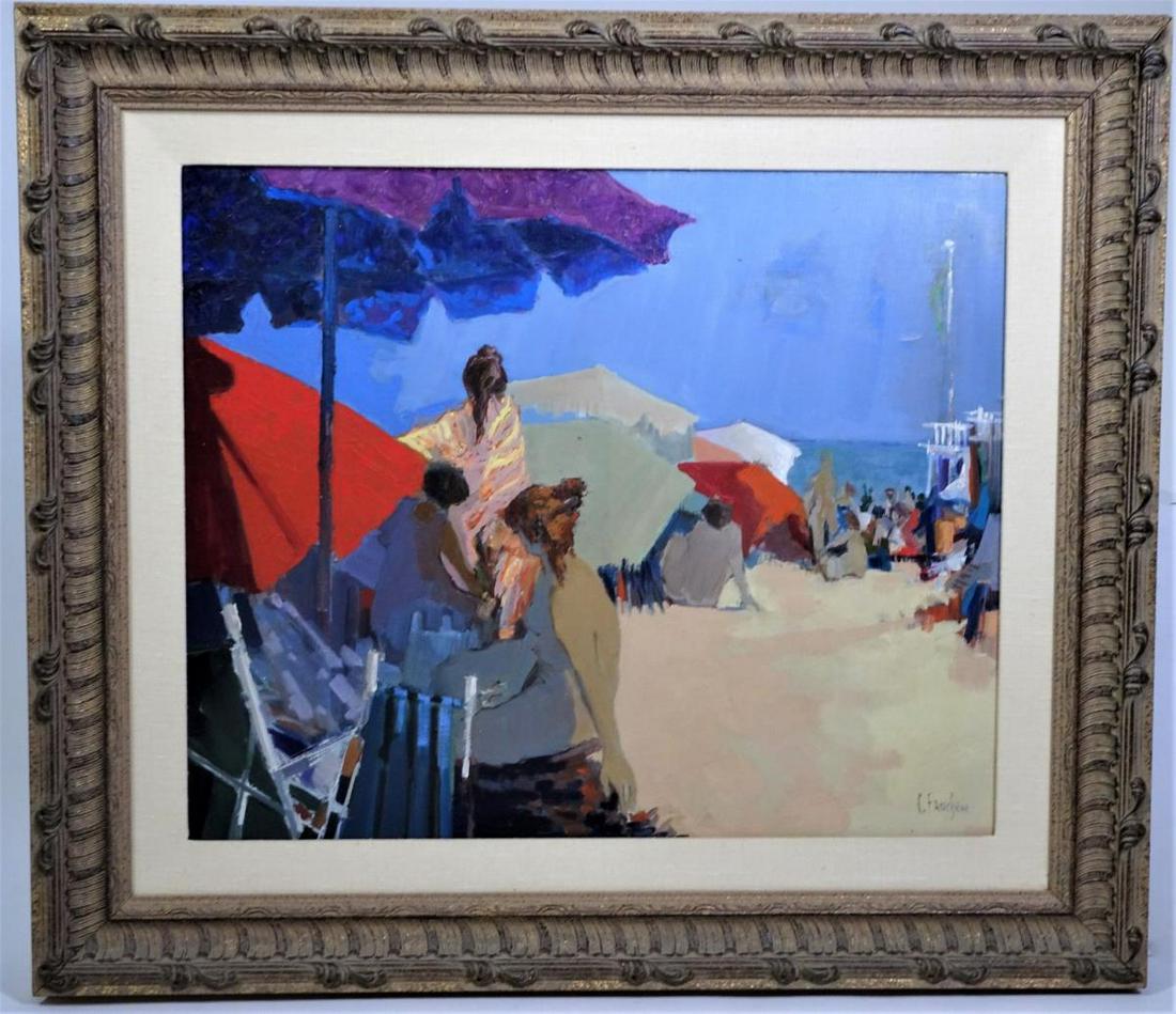 Claude Fauchere (born 1936) French, Oil/Canvas: Signed LR. Claude Fauchère was born in Paris in 1936. This artist has the distinction of graduating from both the College des Arts Appliqués and the École Supèrieure Nationale des Maitres des Arts
