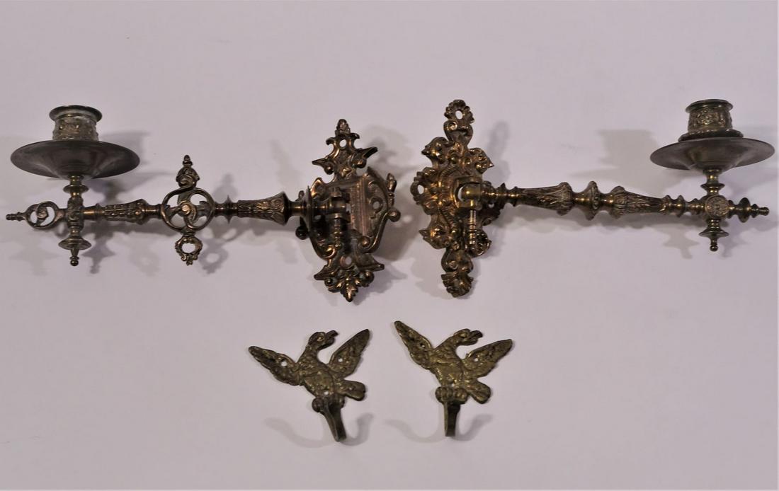 3 Brass Sconces and 2 Eagle Wall Hook: Various sizes Please contact Eamon at Premier Shipping and Crating for a quote to pack and ship at 941-358-9999 or email at info@premiershipment.com
