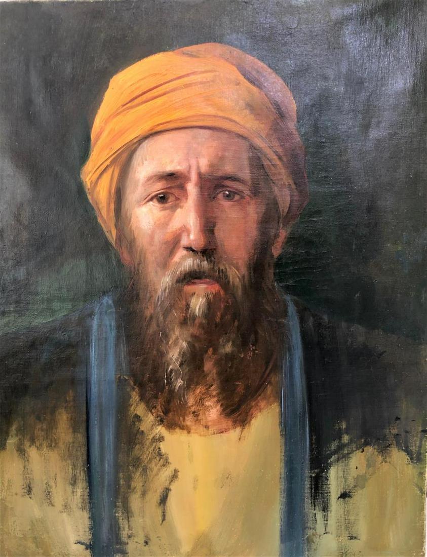 Frank von der Lancken (1872 - 1950), Oil on Canvas: “Man in Turban”, an oil-on-canvas from the estate of Frank von der Lancken. “Man in Turban” is a striking example of a portrait by von de Lancken. The artist captures the essence of the man he
