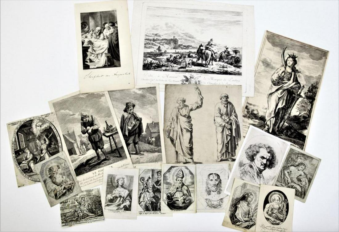 (17) Old Master Etchings & Engravings: Jacques Le Bas (French, 1707-1783) Cornelis van Merlen (Flemish 1654-1723) Ludwig Gottlieb Portman (German 1772-1828) Charles Blanc (French 1813-1882) Cornelis Galle (Flemish1576-1650) Please contact