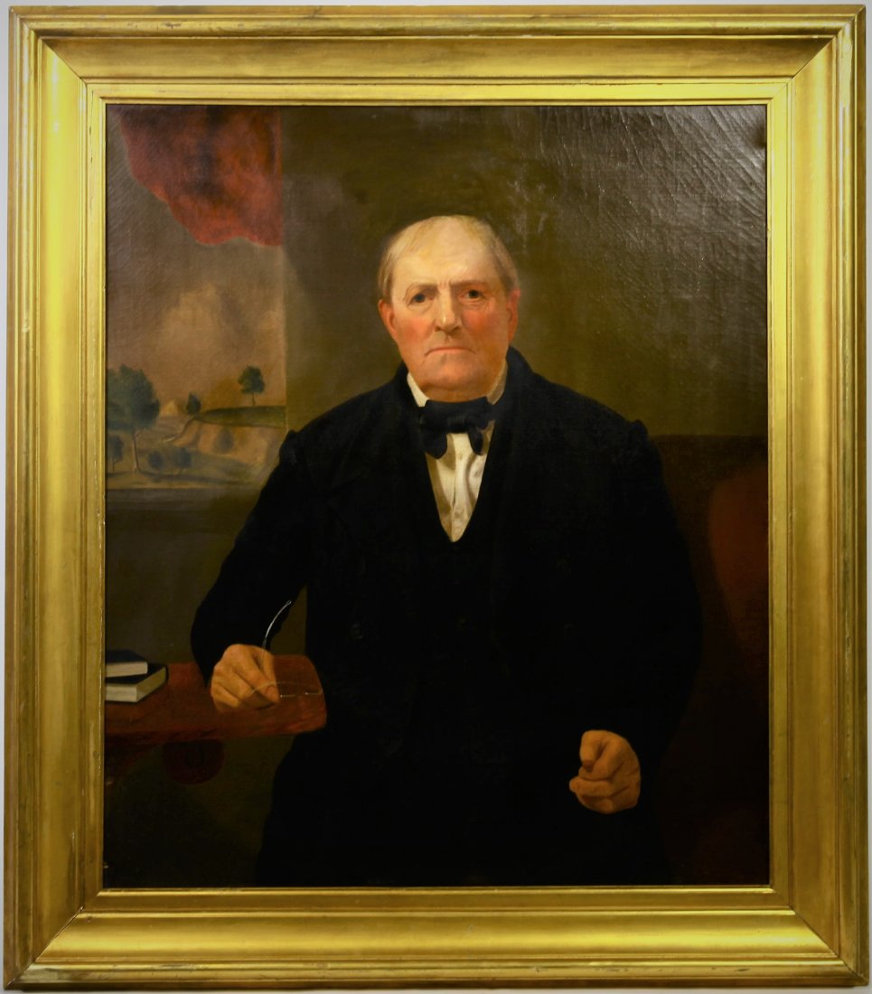 Harvey Jenkins (1849-90s), American, O/C: This is a distinguished portrait of Sheriff John J Ely by Harvey Jenkins, a portrait artist from New Jersey. He lived in the Monmouth County area and captured likenesses of leading farmers and busines