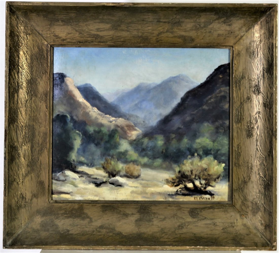 Attibuted to Hanson Puthuff (California 1875-1972): O 18.5 x 20.5 in. S 14 x 18 in. Signed lower right.