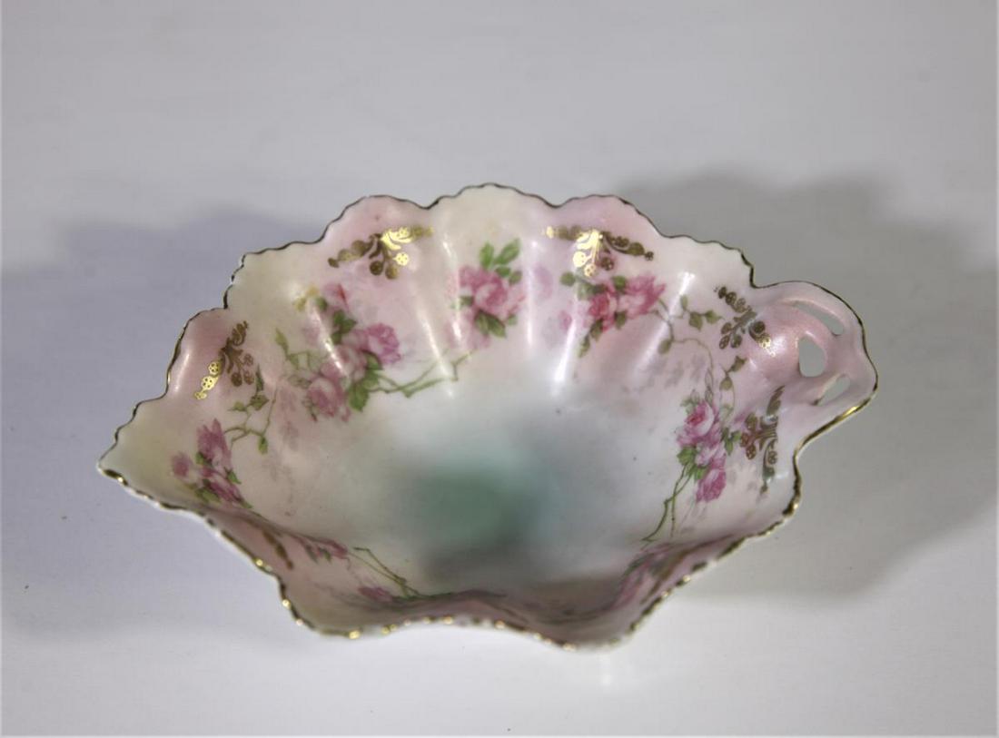 Moritz Zdekauer (M.Z.) Austrian Floral Dish: Size: 2 x 6. M.Z. Austria on bottom. MZ Austria mark was used by Moritz Zdekauer on porcelains made at their Altrohlau, Austria, works from 1884-1909.