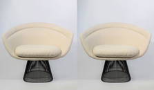 Pair of Knoll Platner Lounge Chairs, Bronze Finish