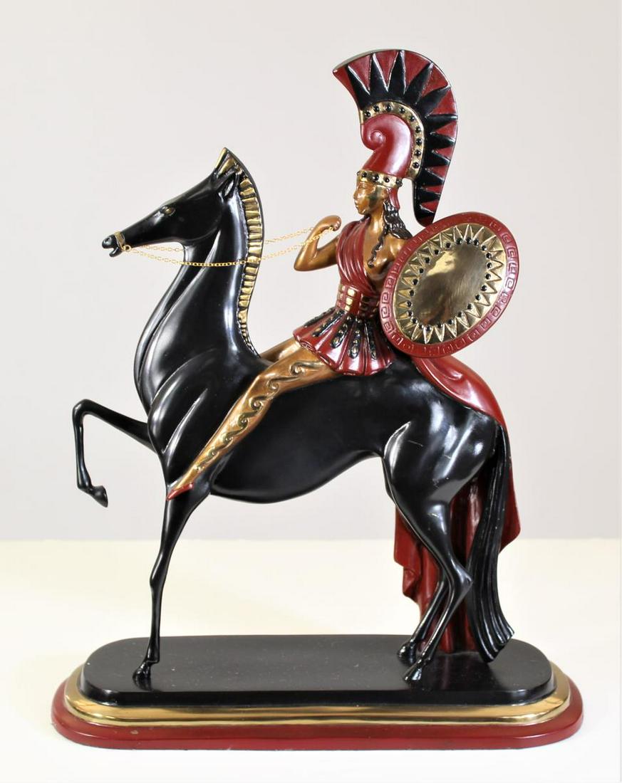 Erte (1892-1990) Bronze Sculpture "Amazon": Limited Edition 352 /375. Cast in 1985. The clay and then the plaster model, the mold and the inital casting were created during the artist's lifetime under his supervision. This edition was approved