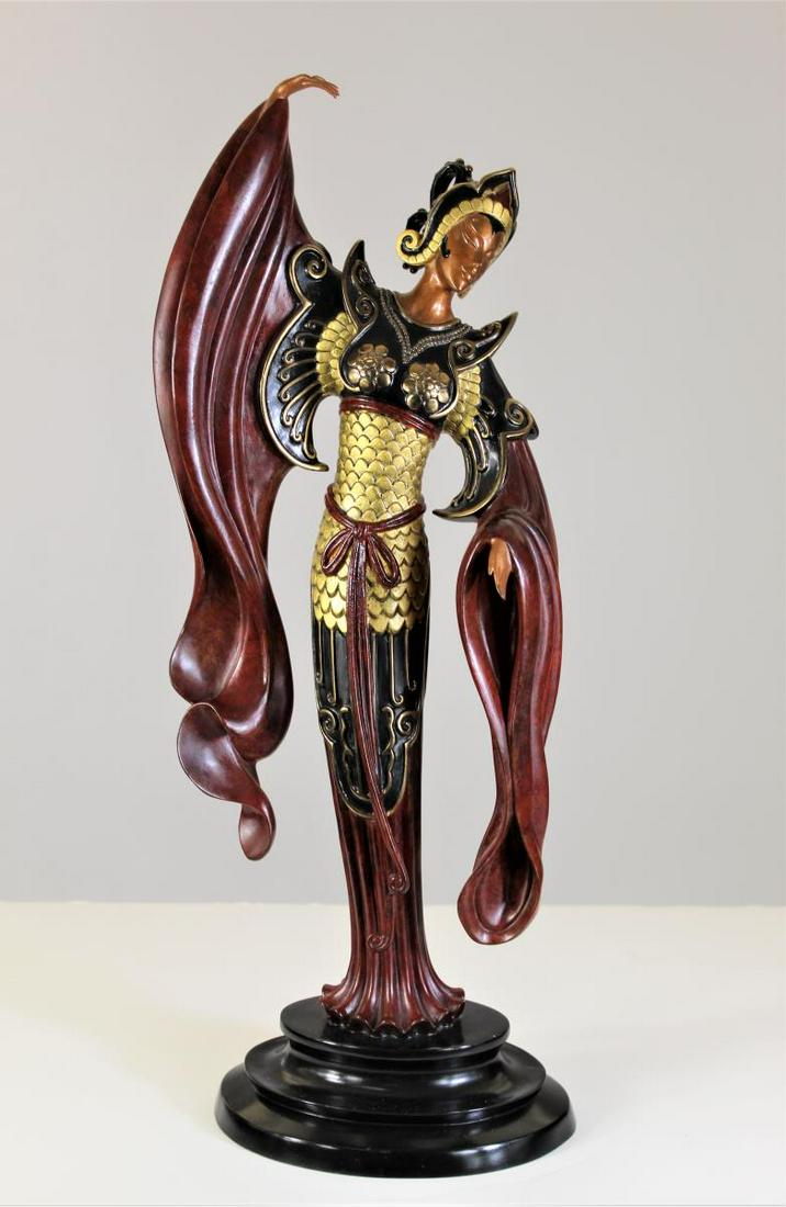 Erte (1892-1990) Bronze Sculpture "Chinese Legend": Limited Edition number 50 out of 500. Dated 1988.The clay and then the plaster model, the mold and the inital casting were created during the artist's lifetime under his supervision. This edition was