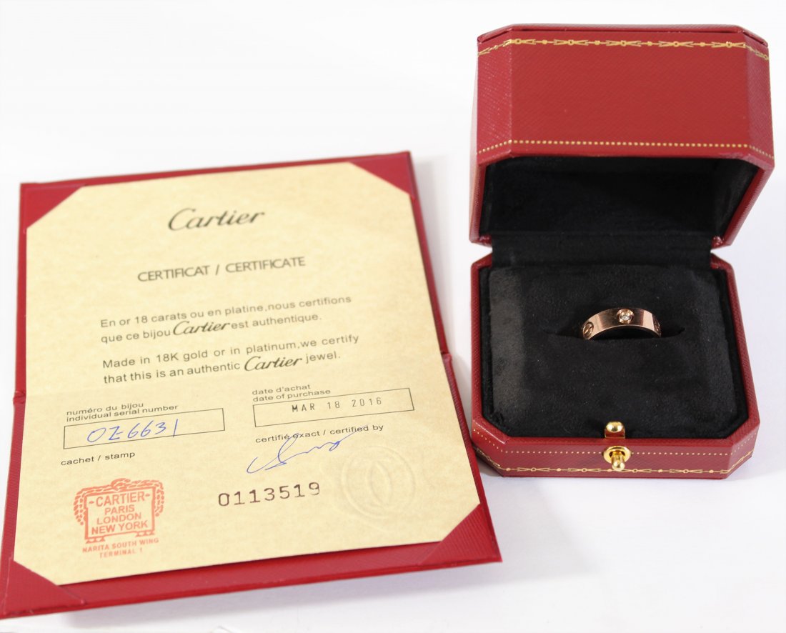 Cartier love ring 3 diamond rose gold sale