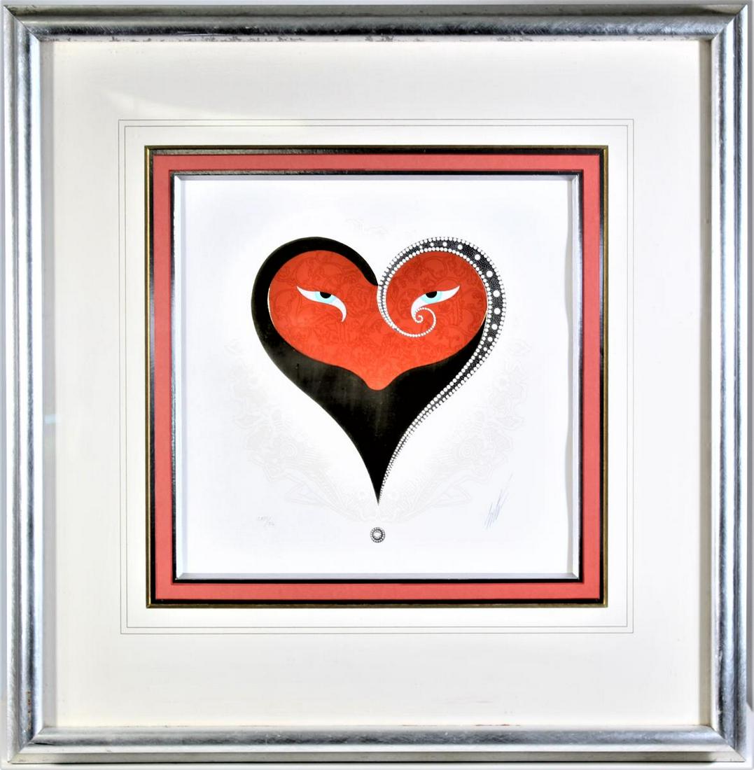 Erte (1892 - 1990) Russian, Lithograph: This is an attractive lithograph by Erte, a Russian born artist who emigrated to France and left his mark on the fashion and art world. He was perhaps most famous for his designs which captured the ar