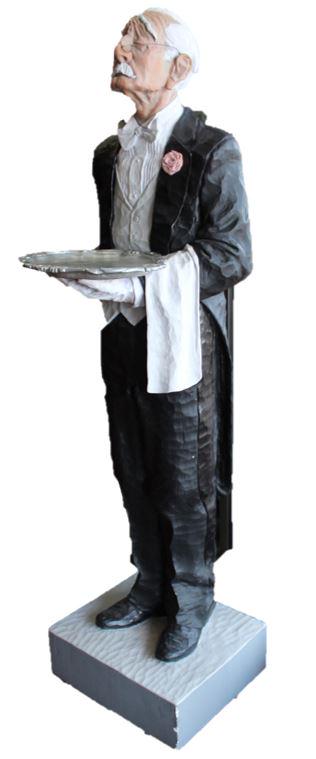 Jack Dowd (New York/Florida, 1938 - ) "Benson": Size: 18 x 15 x 64 in. Limited Edition 46 /129. Made of Hydrocal plaster. Dated 1989 on base. Certificate of authenticity signed by the artist. Dowd public and private include: Just for Feet stores ac