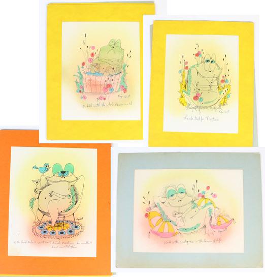 Roger Coast (1932-2019) 4 Colored Etchings: Coast was the Art Director for the Cleveland Plain Dealer, Director of Visual Design for American Greetings Corp. and Professor and Chairman of the Industrial Design Dept. of the Cleveland Institute o
