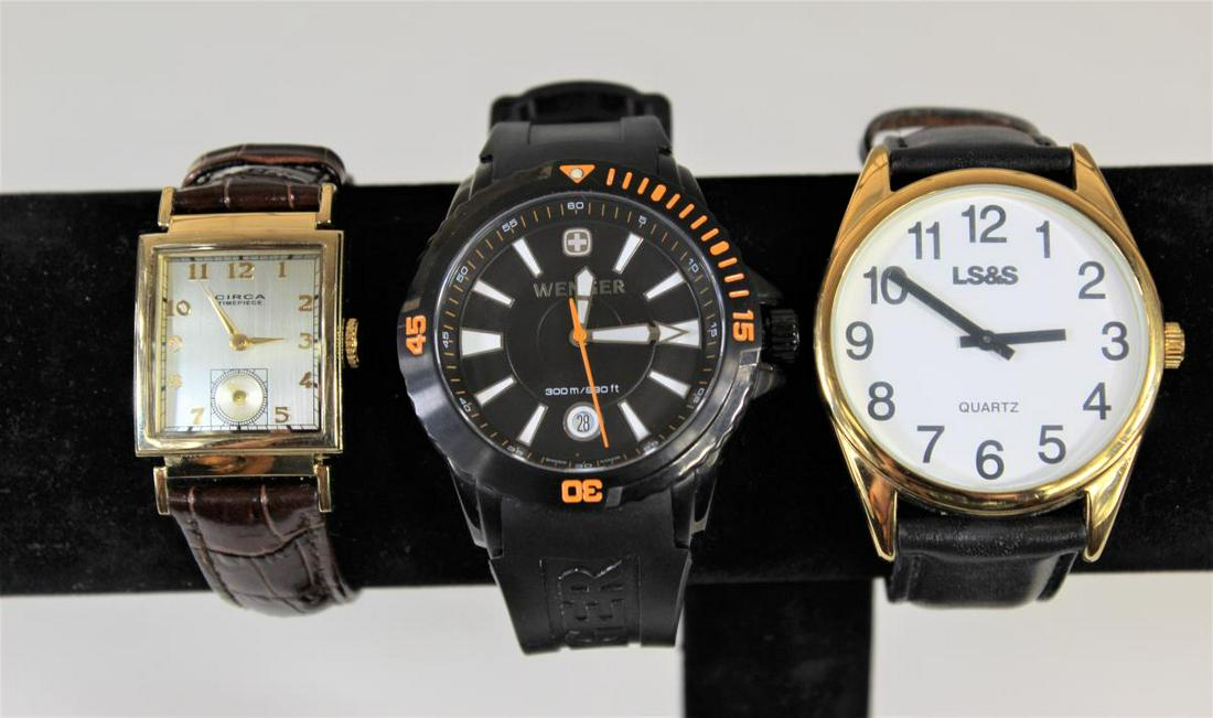 Collection of (3) Various Watches: Watches include: Wenger, LS&S, and Circa Watch Company Various sizes