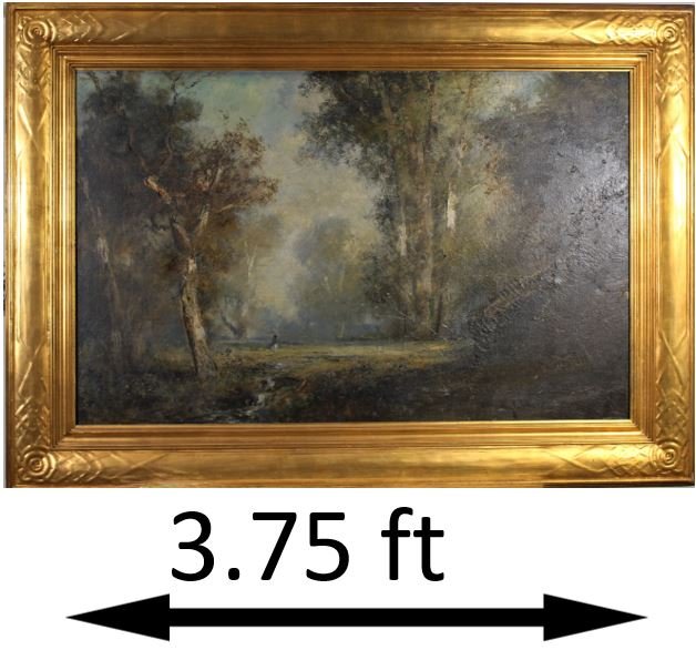 Douglas Arthur Teed (1864-1929) American, O/C: Oil on canvas, of a quiet wooded landscape. Painting is housed in a beautiful Newcomb Macklin Arts and Crafts picture frame. Douglas Arthur Teed is remembered primarily for his role as an American Rom