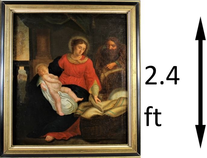 Jacob Jordaens (1593-1678) Belgium, O/Panel 1600: Religious painting titled "The Holy Family" by Jacob Jordaens, a Flemish painted, draughtsman, and tapestry designer known for his history paintings, genre scenes, and portraits. After Rubens and Van 
