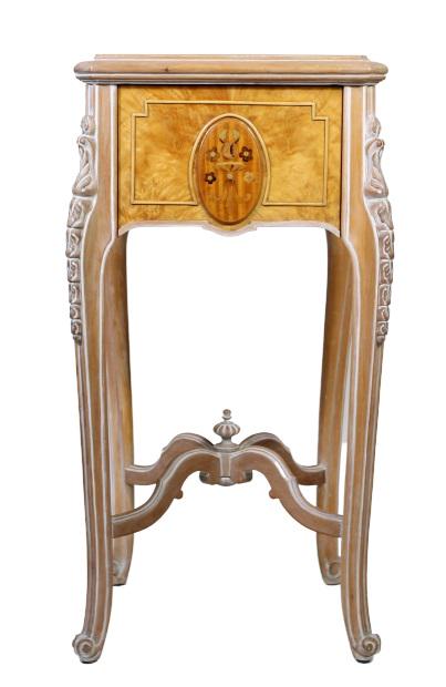 Wooden Nightstand w Cabriole Form Legs: Overall size: 14 3/4 in x 14 in x 29 in