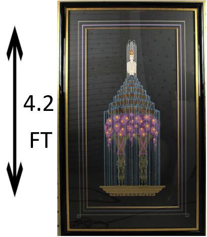 ERTE (1892-1990, Russian/French) Color Seriagraph: "Perfume" Romain deTirtoff. Color seriagraph. Signed and numbered limited edition, depicts a woman atop a fountain supported by two men.The designs created by Erté during his long and illustrious lif