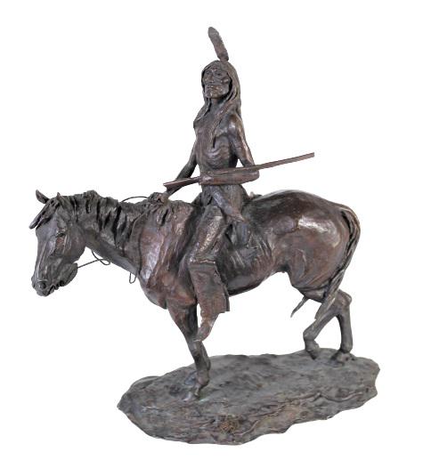 Ernest Berke (1921-2010) Bronze Sculpture: Ernest Berke was active/lived in Arizona. Ernest Berke is known for western genre-Indian, sculpture. Size: 9 1/2 x 5 x 11 in. tall. Please note that all sales are final and no refunds will be given un