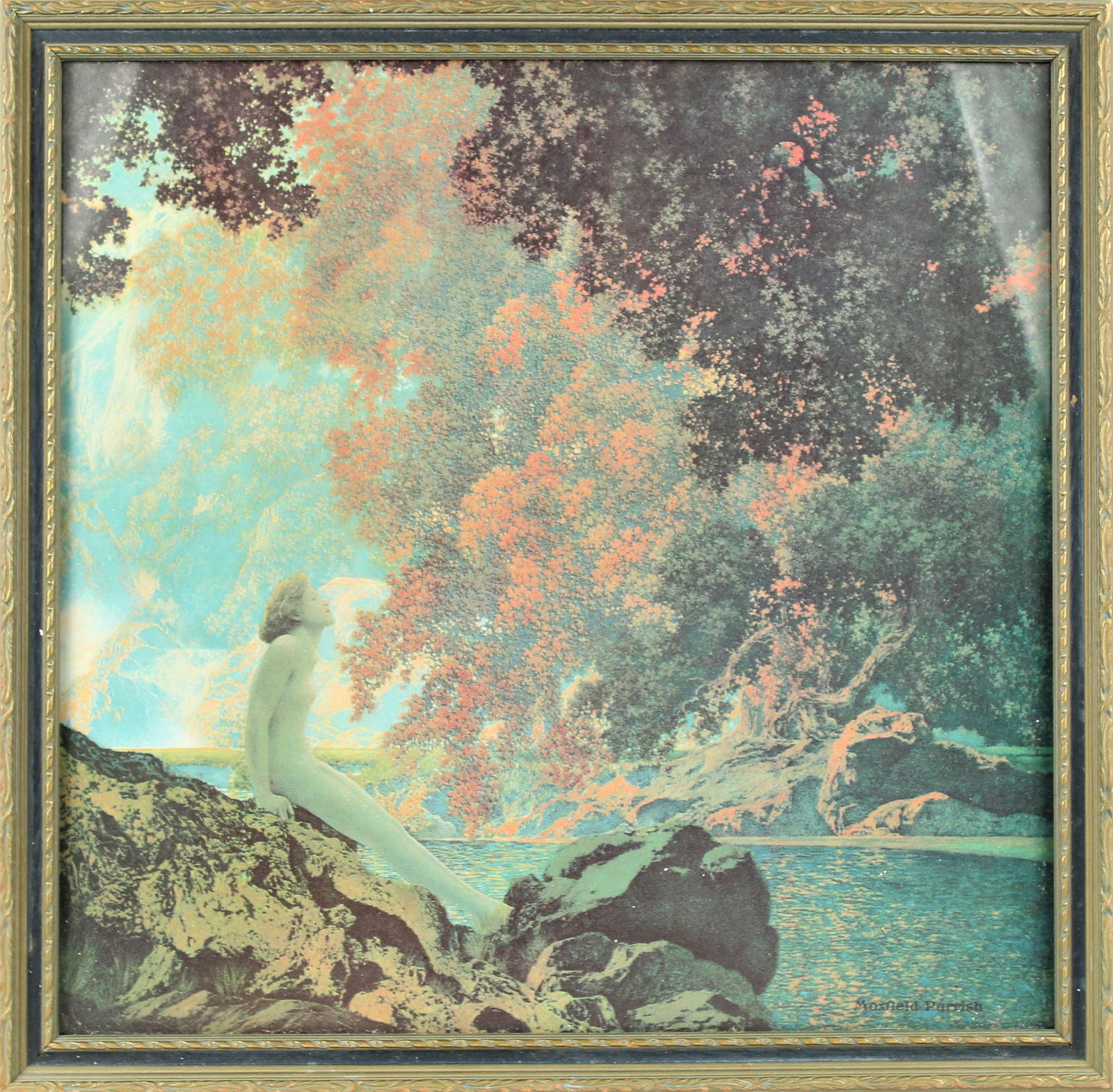 Maxfield Parrish (American 1877-1966) Print: S:12 x 12 1/2 in. O: 14 x 14 in. Please note that all sales are final and no refunds will be given under any circumstances. Sarasota Estate Auction provides condition reports as a courtesy to our clie