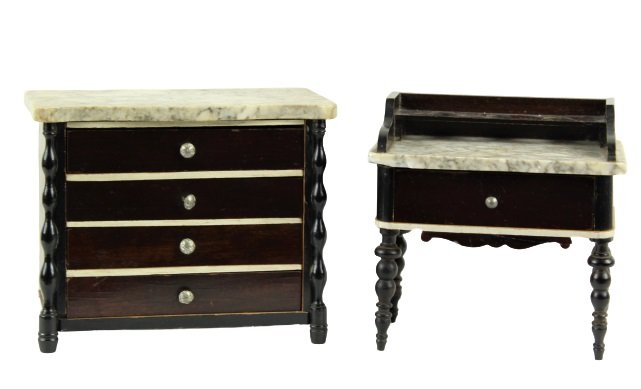 Biedermeier Doll House Furniture Set: Under 5 in.