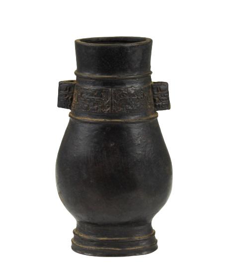 Chinese Ming Dynasty Vase: This is a Ming Dynasty Chinese stoneware vase with detailing around the neck.Great Ming, was the ruling dynasty of China from 1368 to 1644.Size: 5 x 2 3/4 in.Please note that all sales are final. No r