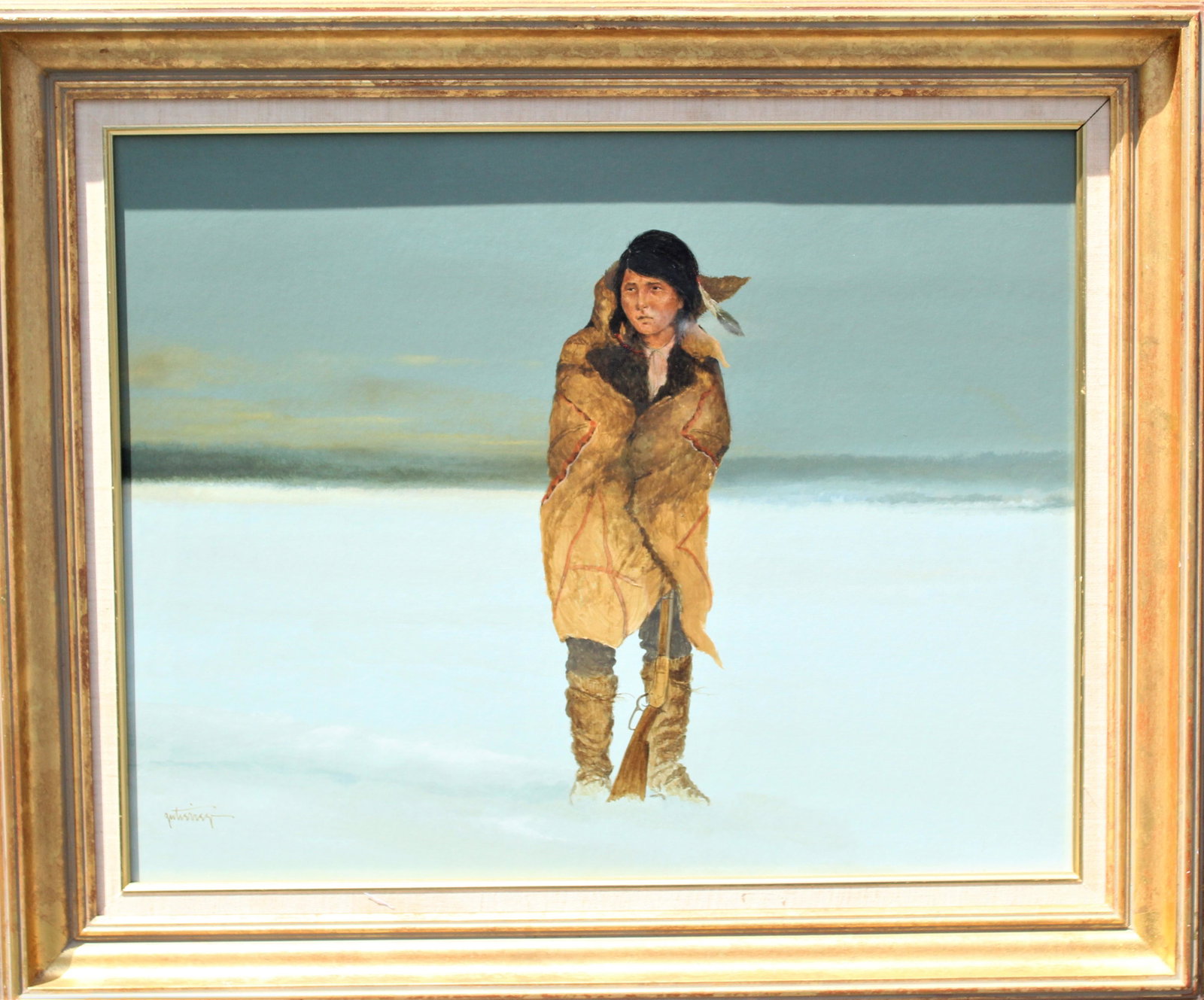 Raul Gutierrez (B 1935) Texas, Oil on Board: Western painting by Raul Gutierrez signed Gutierrez in the lower left. Born in Laredo, Gutierrez moved to San Antonio with his family during his high school years, and by this time was already showing