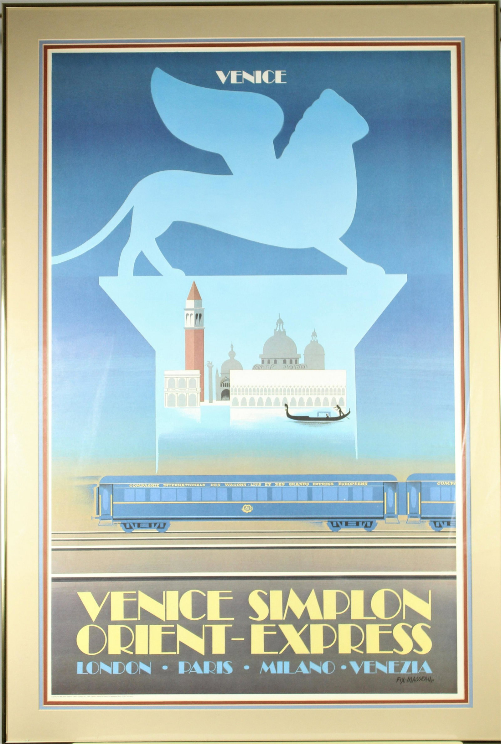 Pierre-Felix Fix-Masseau(1869-1937) French, Poster: One of 12 of the luxury train travel posters by Pierre Felix Masseau AKA Fix Masseau, which is the signature in the lower right and dated '79. Pierre Félix Fix-Masseau was born March 17, 1869 in Lyon