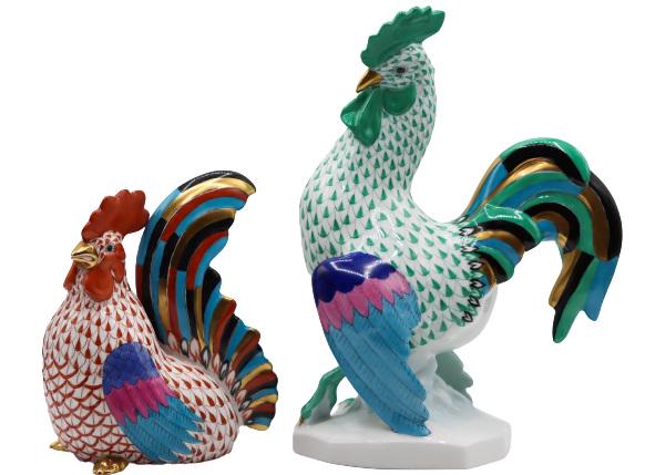 Two Herend Hungary Porcelain Rooster Figurines (1 of 9)