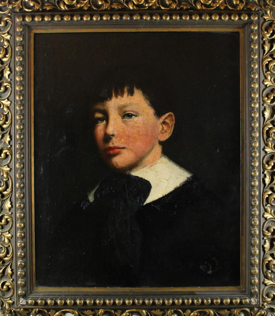 19th C Boston School Portrait of a Young Boy (1 of 5)
