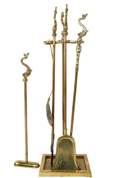 Brass Vintage Fire Tool Set W/ Dolphin (1 of 6)
