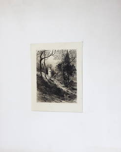 J.D Smillie (1833-1909) American, Etching 1880: Etching by James David Smillie, an American artist from New York who was associatedwith the Realist and Romantic movements of the 1880’s. He was known for landscapeengravings and collaborated on ill