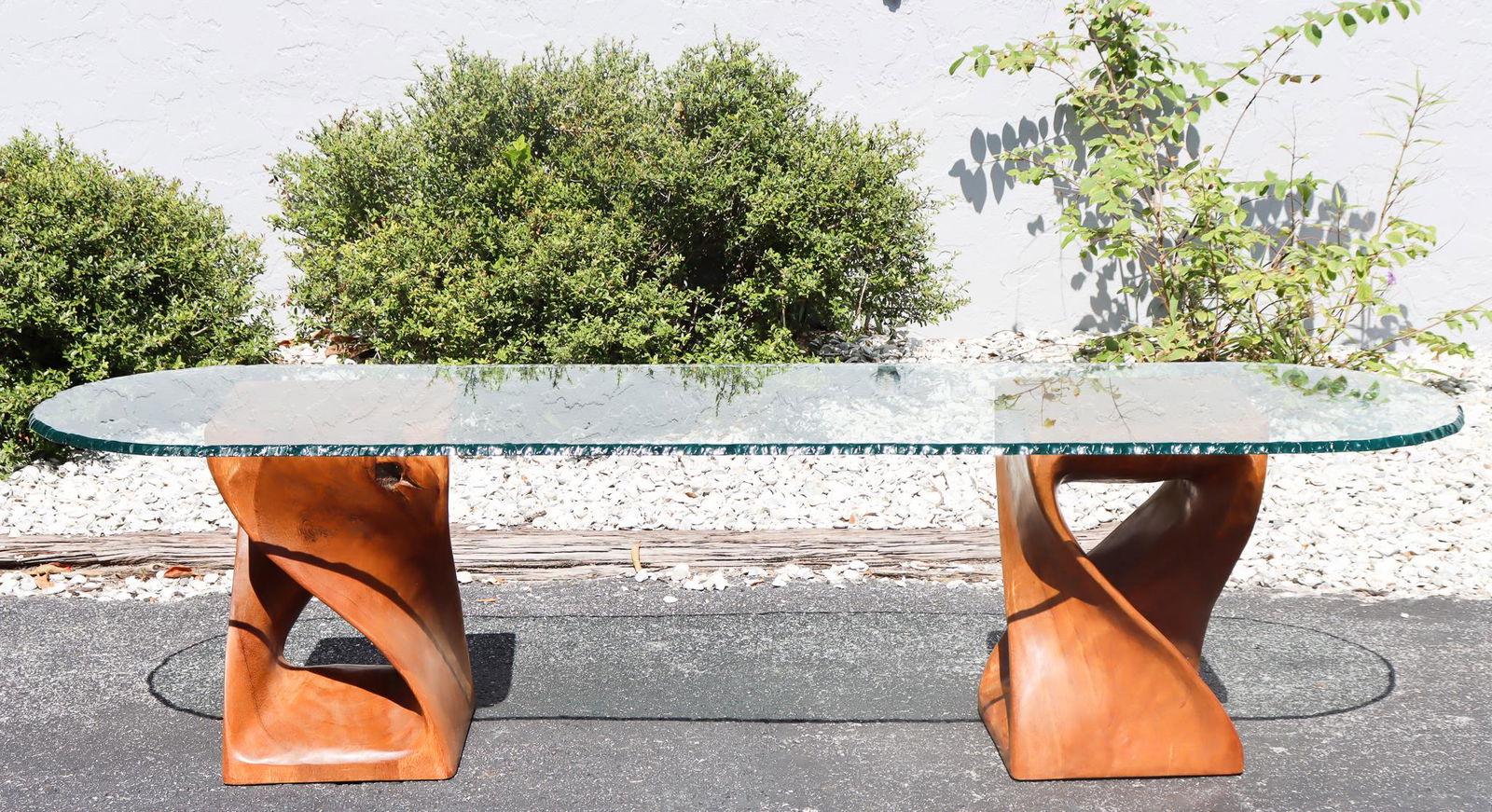 Long Glass Top Oval Coffee Table & Two Stools (1 of 13)