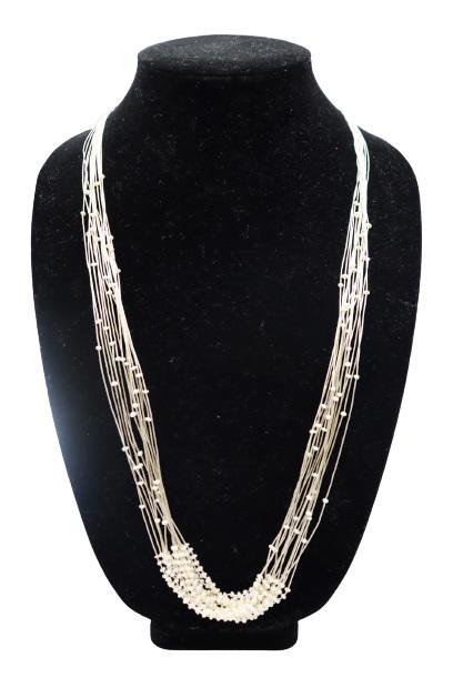 Fine Seed Pearl Sterling Silver Necklace (1 of 7)