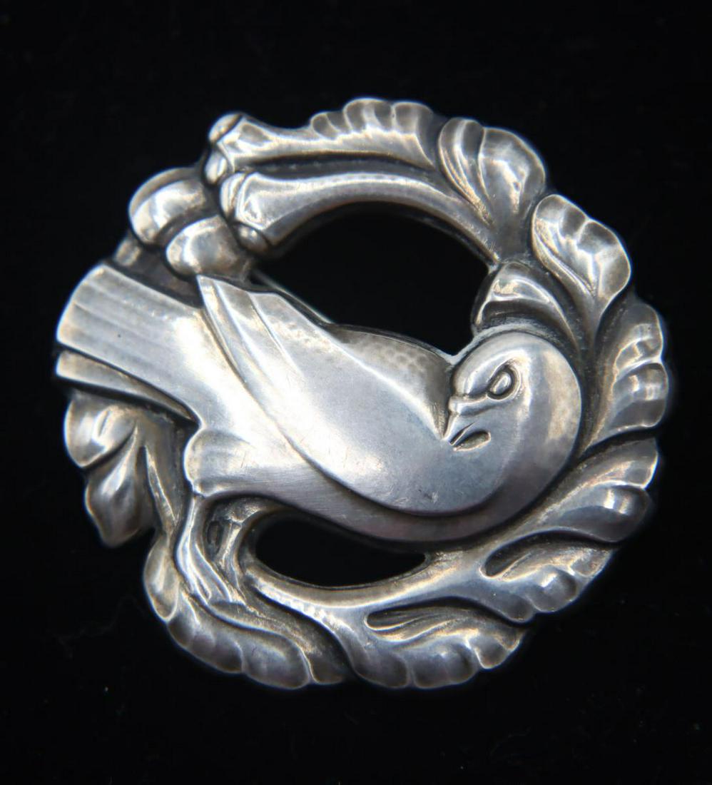 George Jensen Dove Sterling Silver Brooch, Denmark (1 of 4)