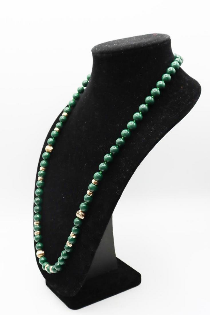 14k Gold and Malachite Necklace (1 of 8)