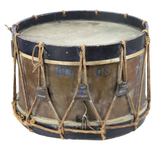 Antique Drum w/ Original Rope Straps: Polychrome painting, appears to be later. Overall condition: good.16 x 16x 10 1/2 in. Please note that all sales are final. No refunds will be given under any circumstances.