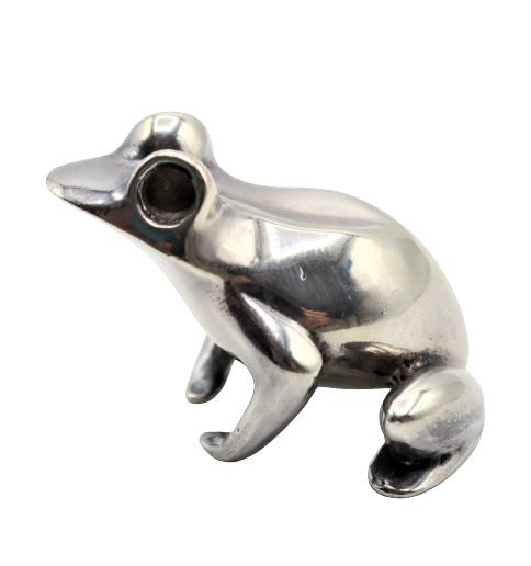 Tiffany & Co. Sterling Frog, 2.4 OZT.: Tiffany & Co. Sterling Frog with marks underneath. Weight pictured. 2.420 ozt Size: 1 1/4 x 1 1/2 x 1 1/2 in.Please note that all sales are final. No refunds will be given under any circumstances.