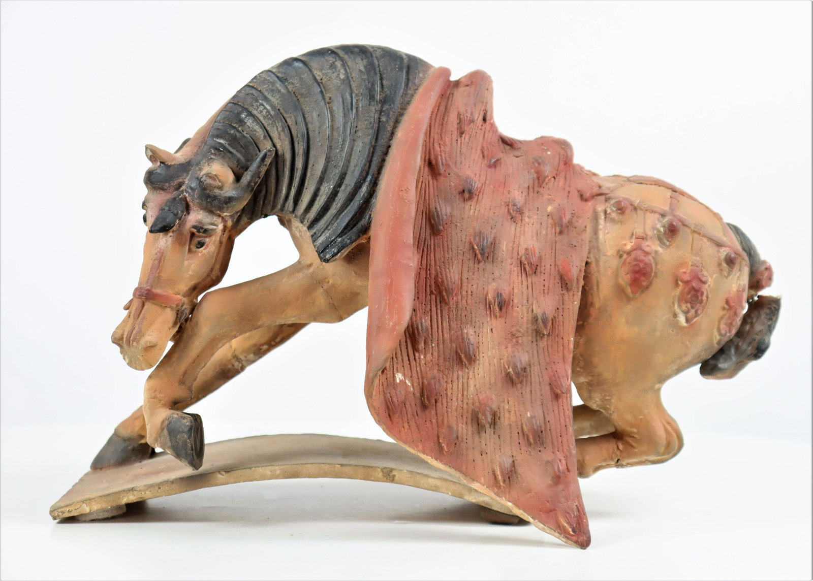 Chinese Terracotta Horse Roof Tile: Chinese Terracotta Horse Roof Tile. Repairs to Terracotta. Size: 15 x 7 x 9 1/2 in.Please note that all sales are final. No refunds will be given under any circumstances.