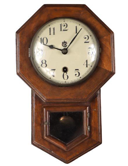 Waterbury Clock Co. Wooden Wall Hanging Clock: Size: 13 x 8 1/2 x 4 in. Please note that all sales are final. No refunds will be given under any circumstances.