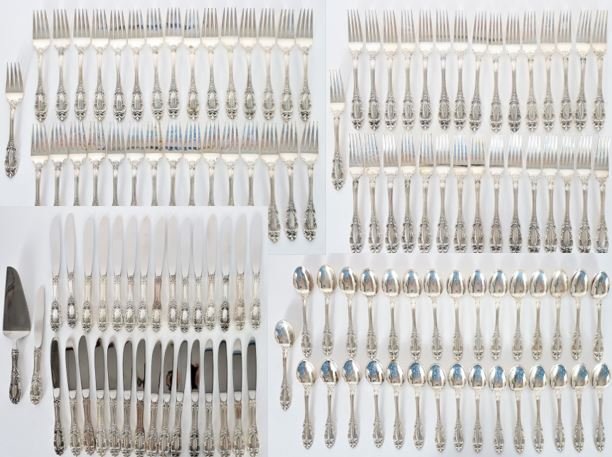 Large Set of Towle Sterling Flatware, 187 OZT (1 of 14)