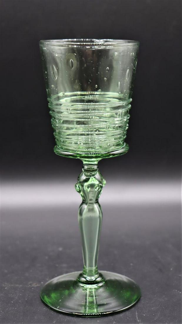 (6) Steuben Reeded Wine Glasses: 3 x 3 x 7 in.Provenance: Estate of Dr. Arnold Werschky in Sausalito, California.