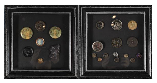 (2) Vintage Button Collections, Framed (1 of 15)
