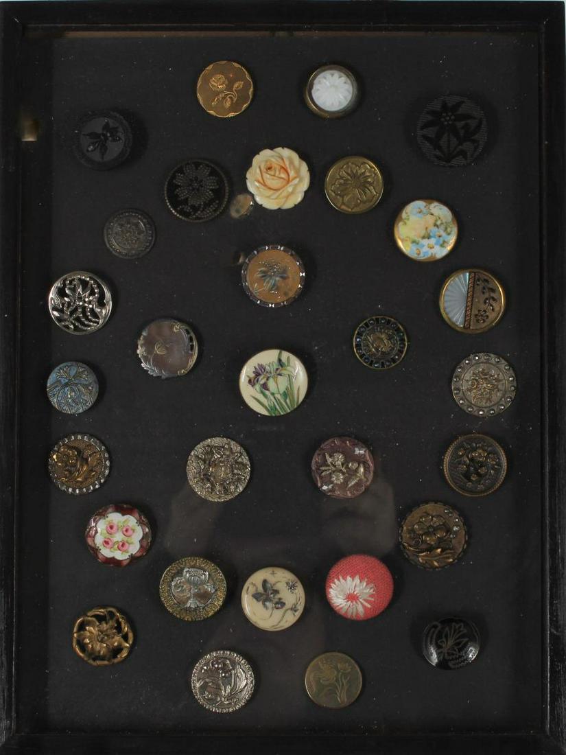 Framed Collection of Flower Buttons (1 of 4)