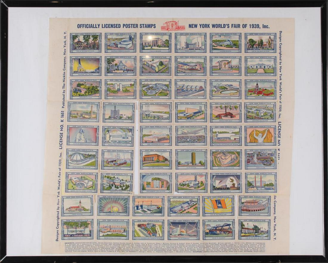 Sheet of Poster Stamps, NY World's Fair 1939 (1 of 4)