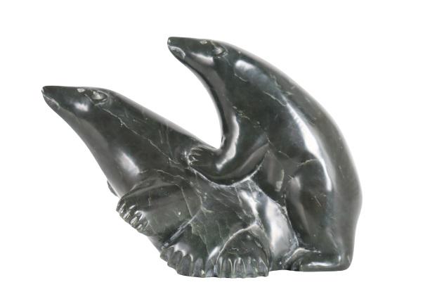 Inuit Soapstone Carving of Polar Bears (1 of 5)