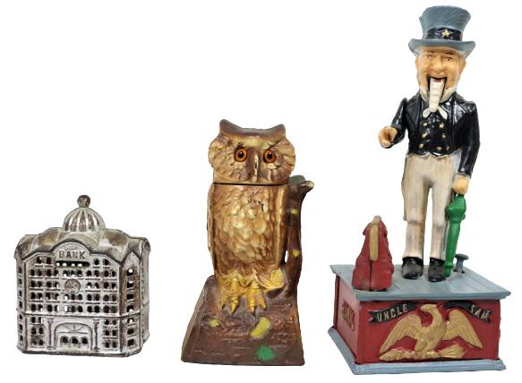 (3) Cast Iron Figural Banks (1 of 13)